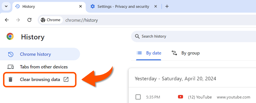 Delete Your Google Search History