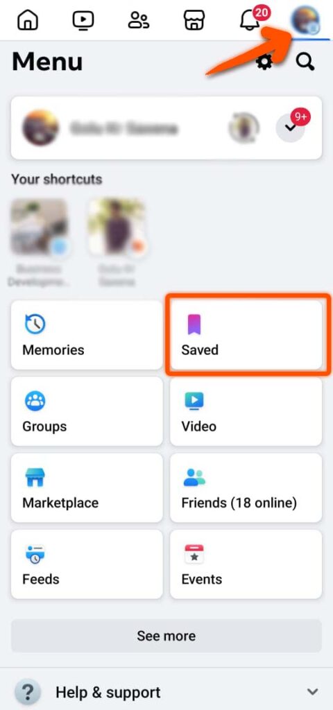 watch facebook saved video on Mobile