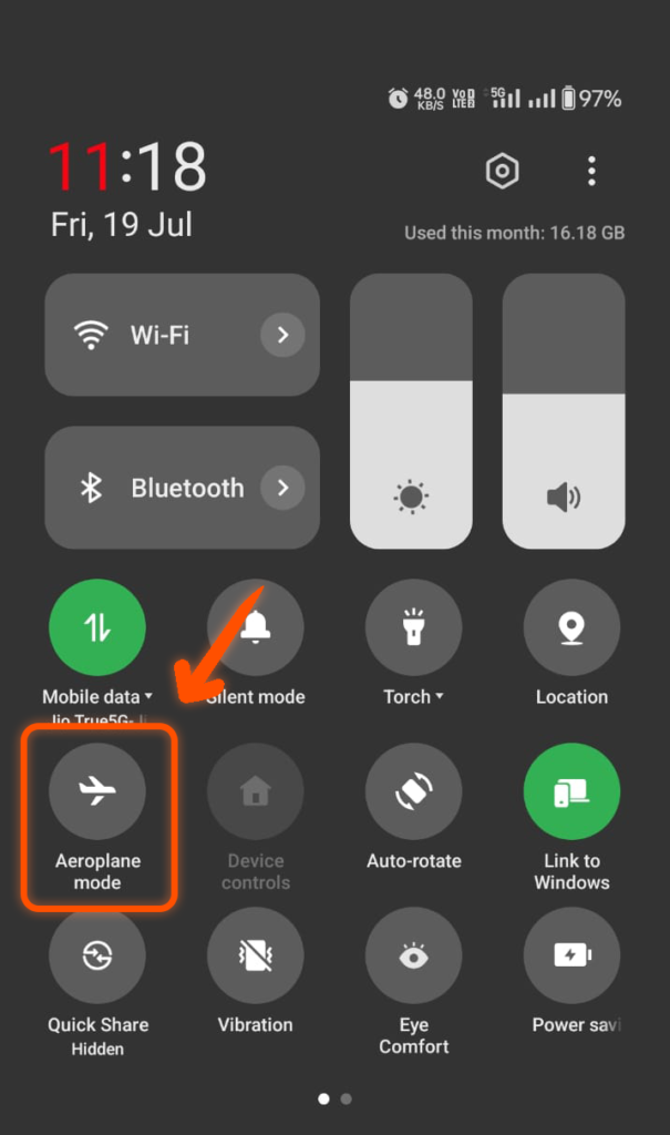 aeroplane mode