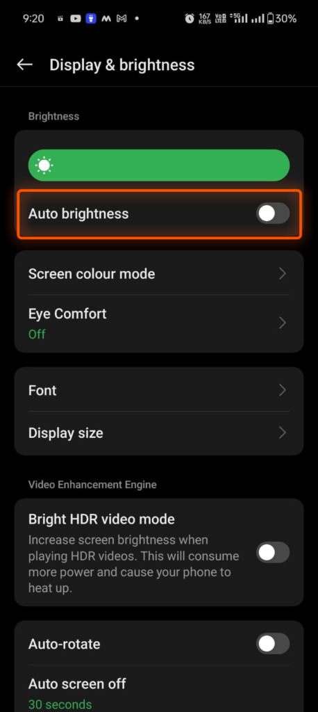 auto brightness