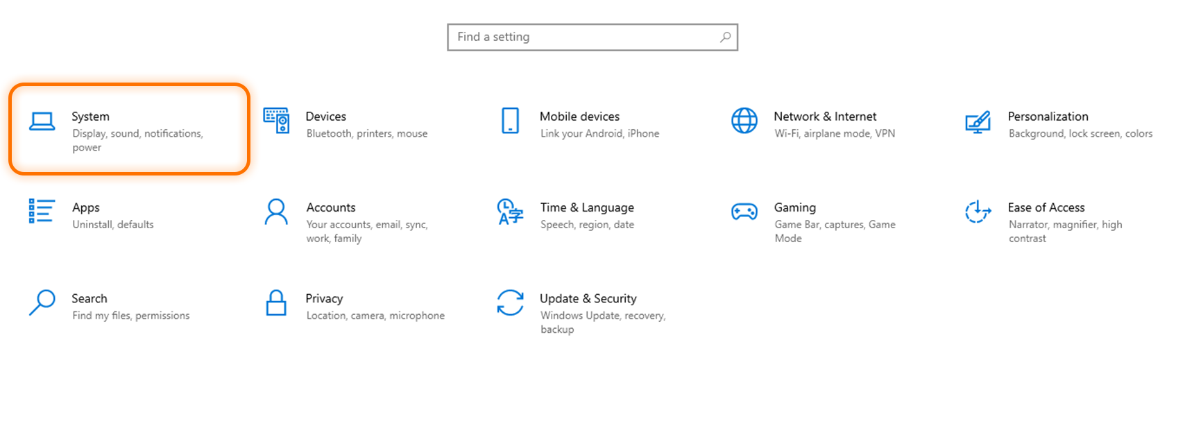 system in setting