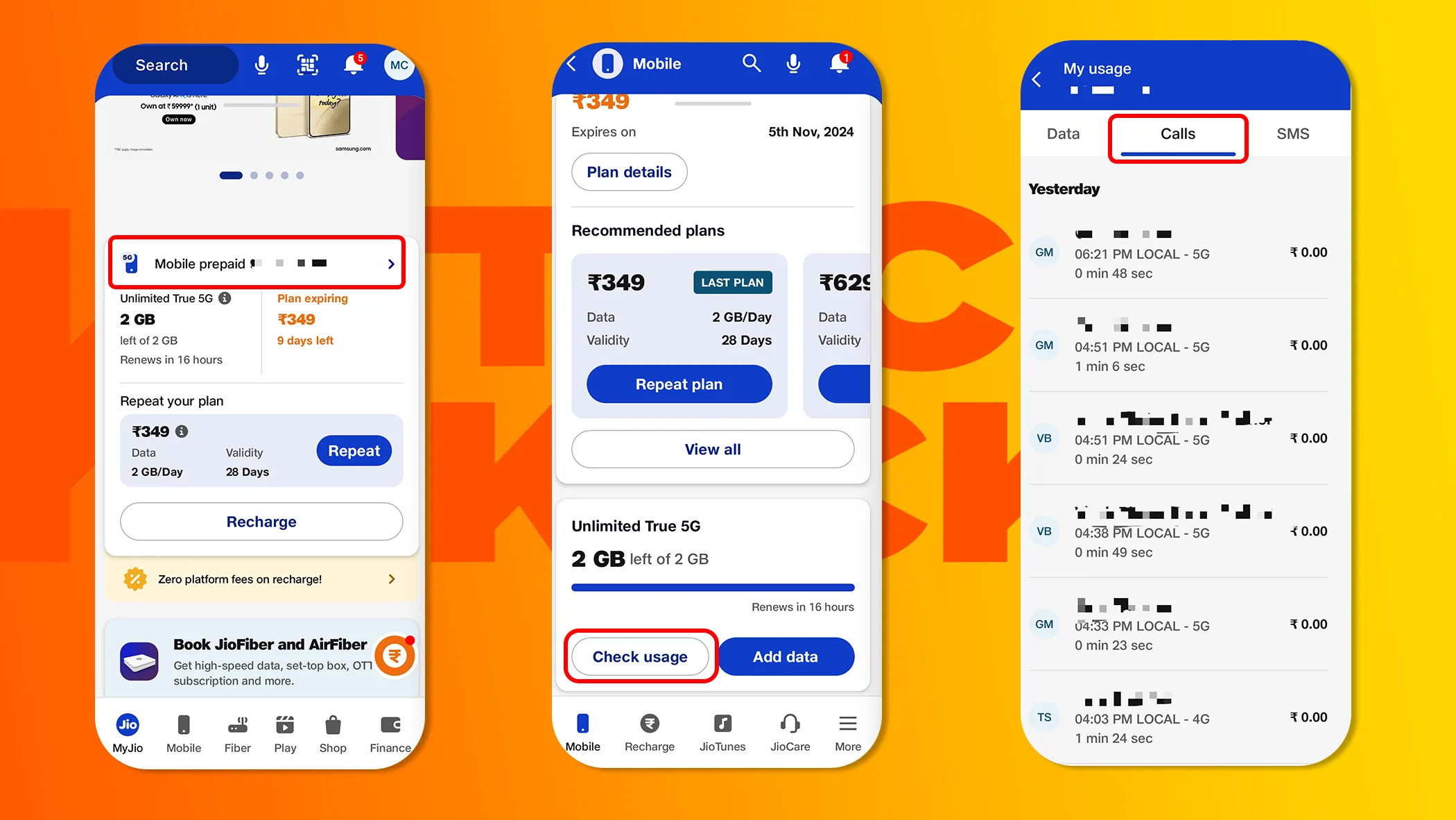 get your Jio call history